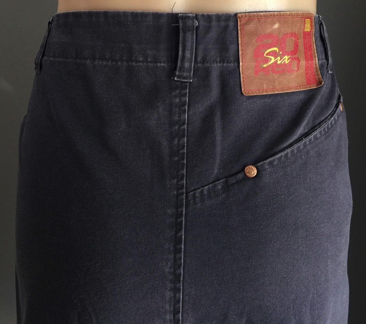 20SixRED Denim Skirt Grey Straight Ladies Size 10 Great Retro Jeans