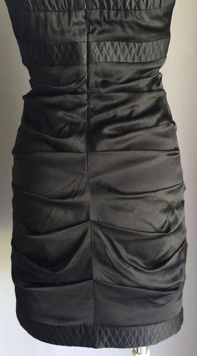 SEDUCE LBD Strapless Dress Mini Pleat Detail Silk Size 8 Cocktail Party Gorgeous