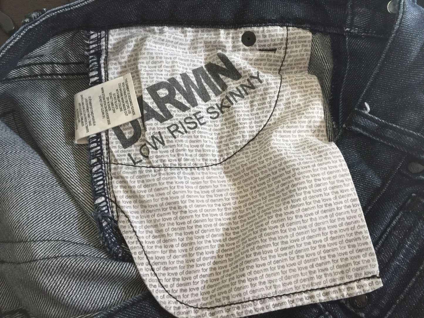 GRAB DENIM Jeans "Darwin Low Rise Skinny" Blue Denim Ladies 28cm Size 10 Jeans