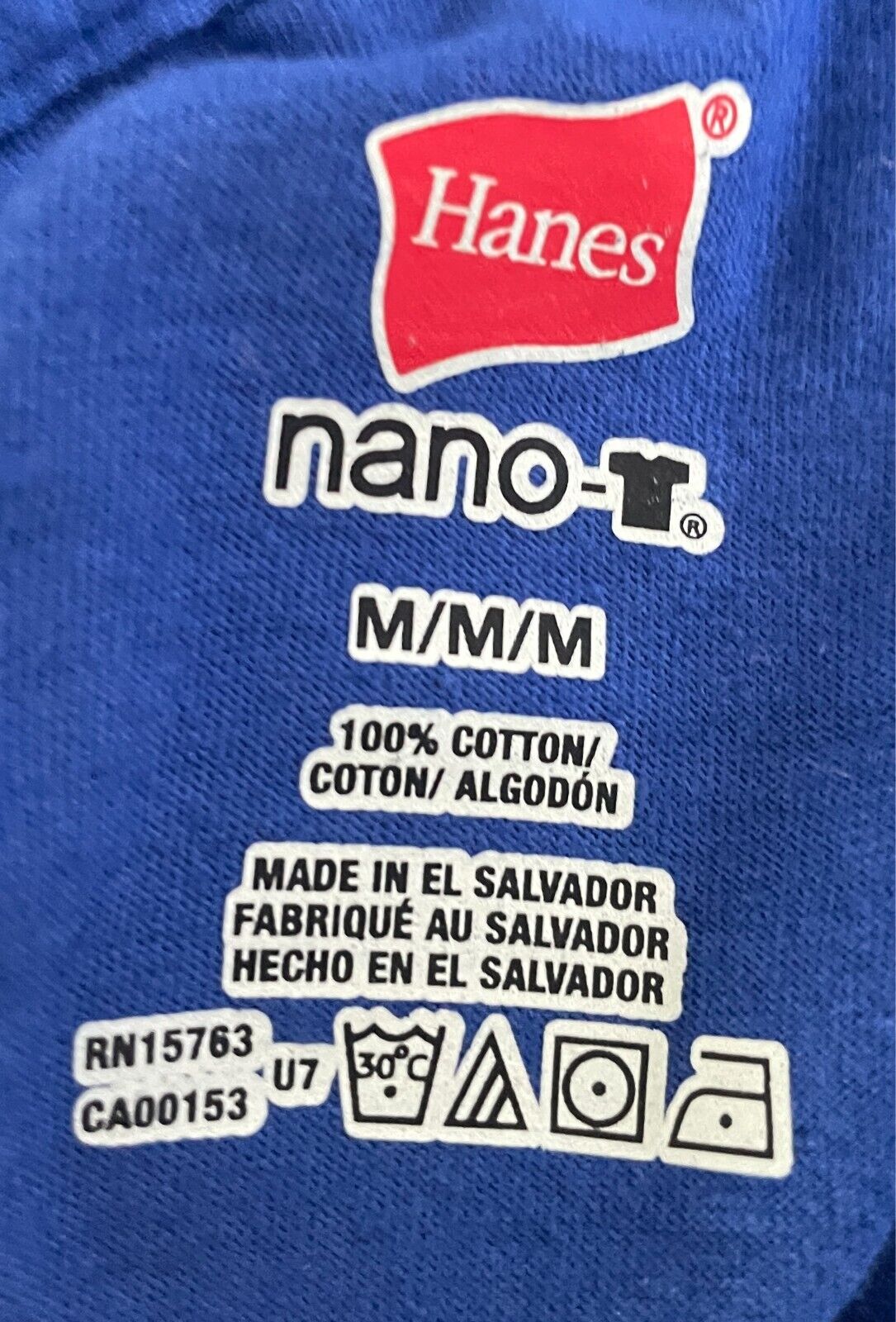 HANES T-Shirt Blue "Granma's Play Golf" Print Short Sleeves Size M Cotton Fabric