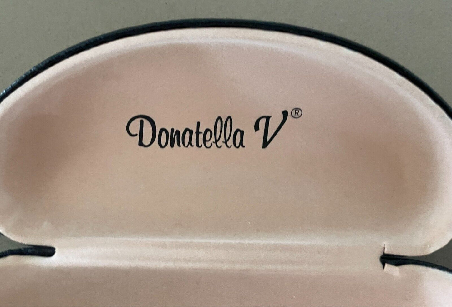 DONATELLA V VERSACE Sun Glass Case Black Eye Glasses Black Hard Clamshell EMPTY