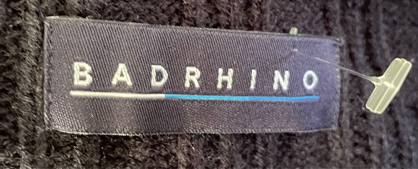 BADRHINO Navy Blue Long Sleeve Cable Acrylic Knit Jumper Mens Big Tall Size 3XL