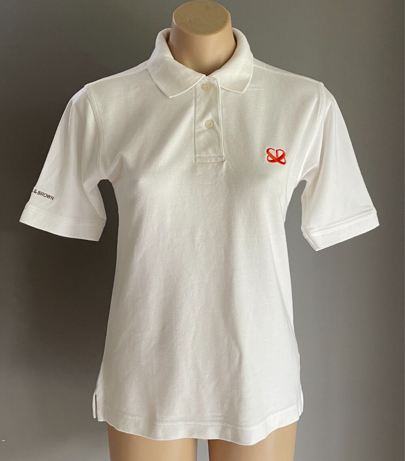 JAMES HARVEST Sportswear Polo Shirt Womens Size S 10 White Babcock & Brown Logo