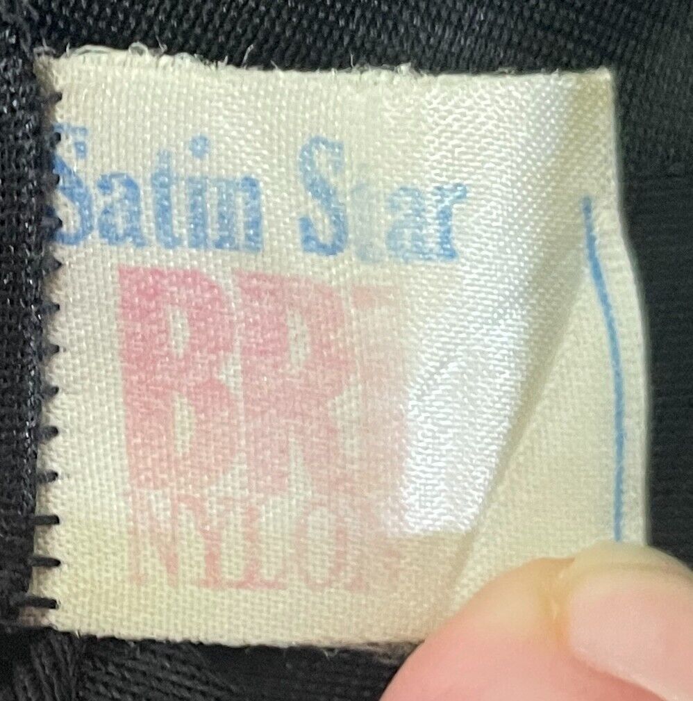 OSTI Satin Star Vintage Petticoat Black Bri-Nylon Lace Trim Full Slip Size 16
