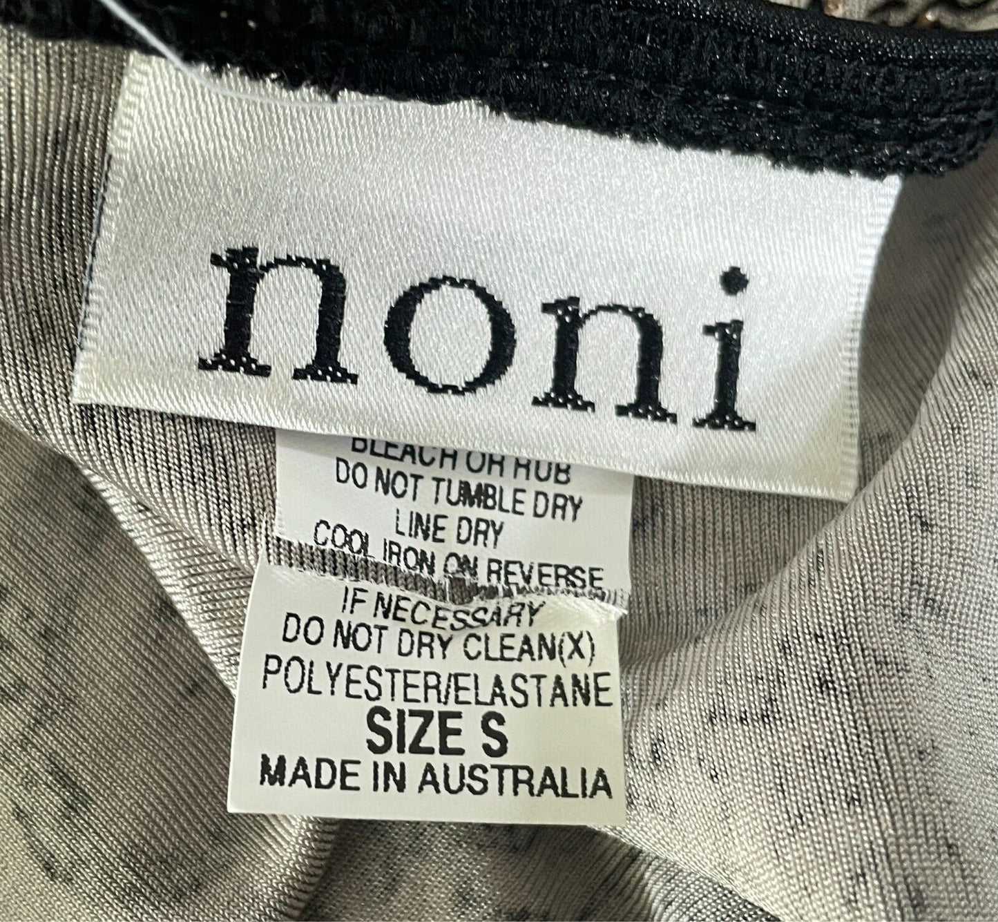 NONI Set Camisole & Jacket Twin Set Size S Paisley Taupe/Black/White/Glitter