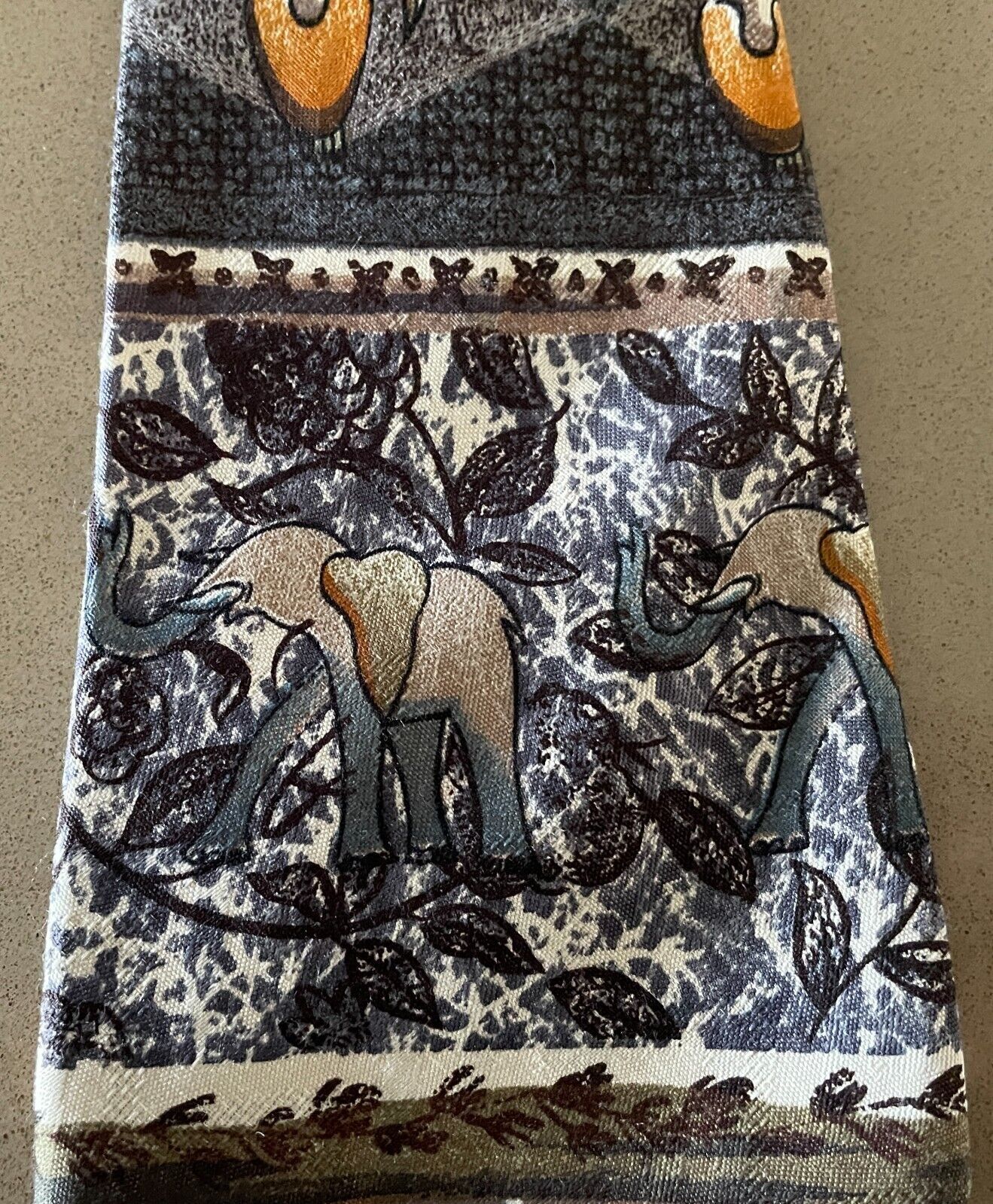 MARIO ARMANI Italy Silk Tie NeckTie Elephants Ducks Pattern Wide Mens Necktie