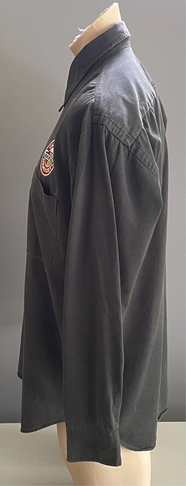 CARLTON DRAUGHT Shirt Very Dark Green Long Sleeve Shirt Mens Size M Cotton Logo