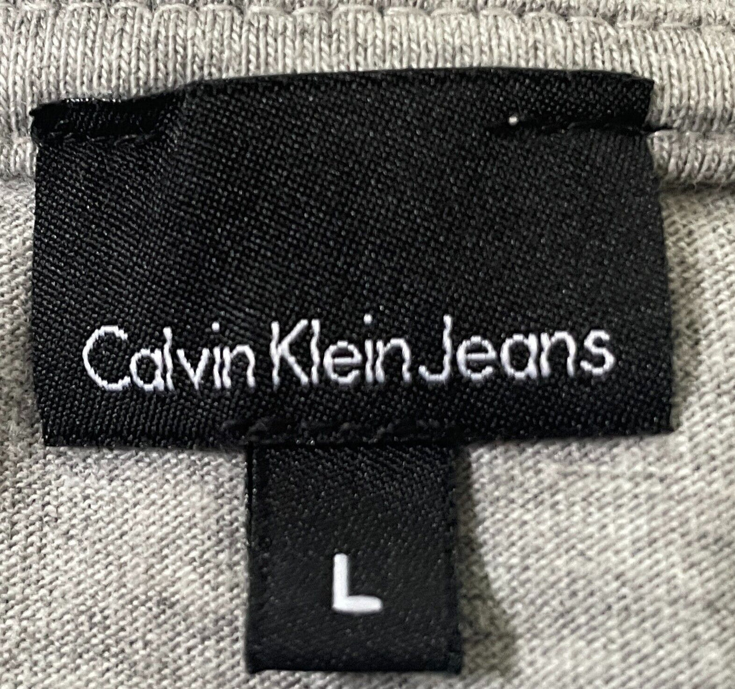 CALVIN KLEIN JEANS T-Shirt Grey Marl Short Sleeve Top Mens Size L