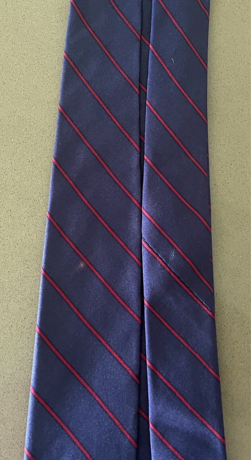 Mens Neck Tie QE2 Blue & Red Stripe 9.5 cm Width Silk British Lion Insignia