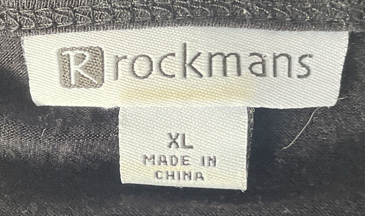 ROCKMANS Tee Black Short Sleeve Blush Gold Stud Embellished T-Shirt Top Size XL