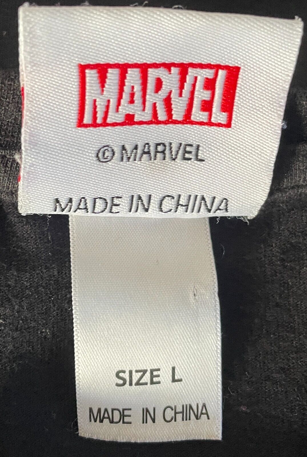 MARVEL Black "Captain America" T-Shirt Short Sleeves Stretch Tee Size L
