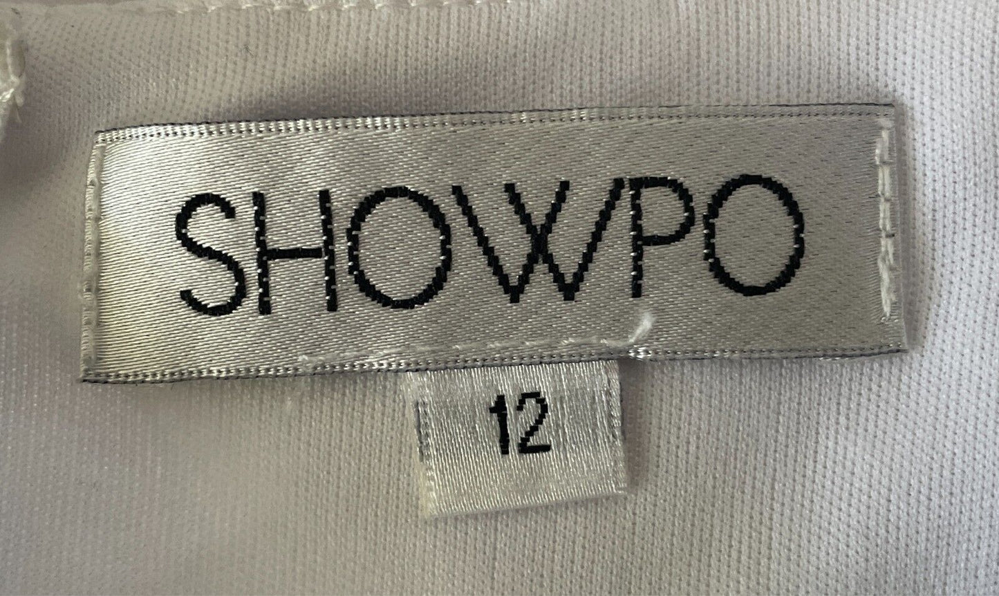 SHOWPO Romper White Lace Trim Sleeveless Playsuit Shortsuit Shorts Size 12