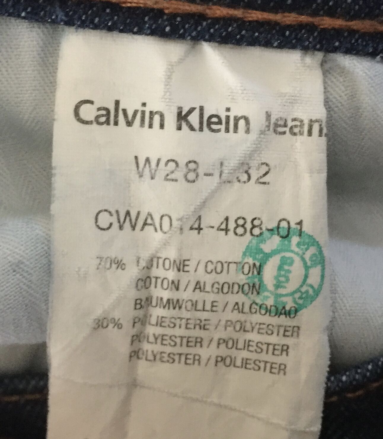CALVIN KLEIN Jeans Blue Denim Boot Leg Ladies Size W 28 L 32 Style CWA014-488-01