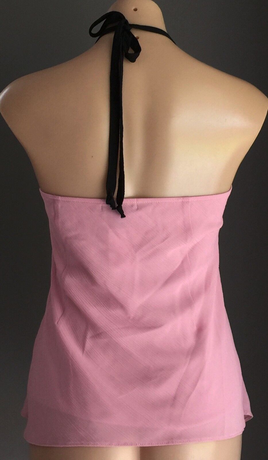CKM Top Pink Halter Neck Asymmetrical Hem Blouse Ladies Size XL 12 NEW