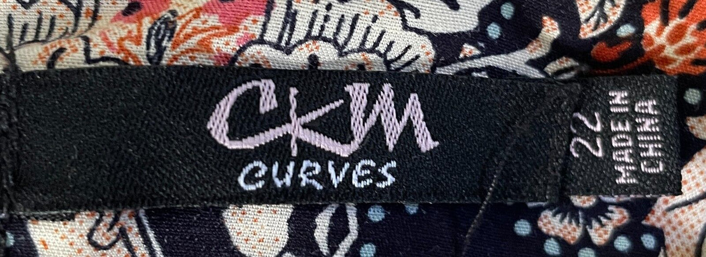 CKM CURVES Maxi Skirt Multicolour Floral Print A-Line Size 22 Viscose Fabric NEW