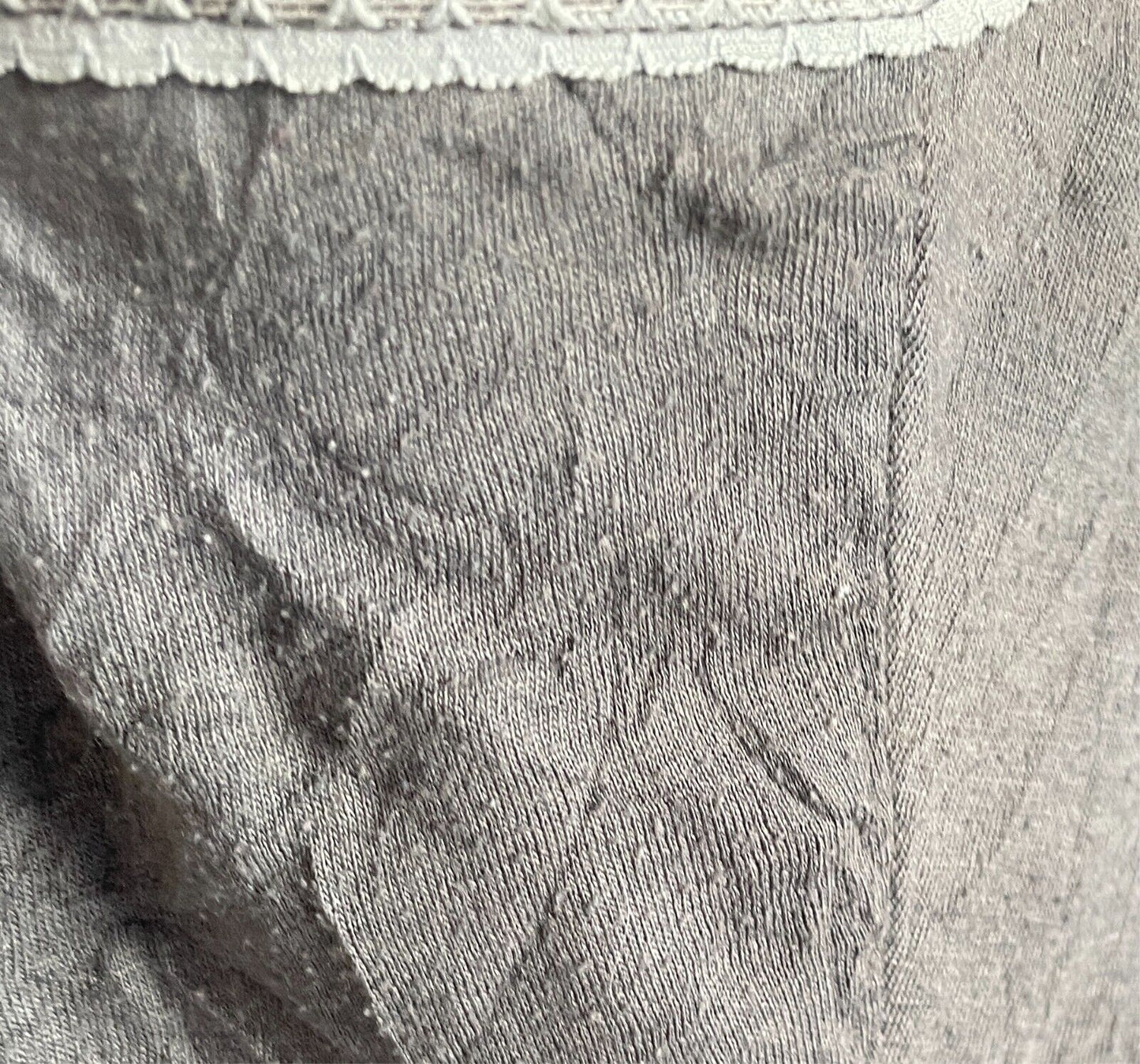 CKM Top Grey Wrinkle Look Cami Sleeveless Lace & Sequin Trim Cami Size S 10