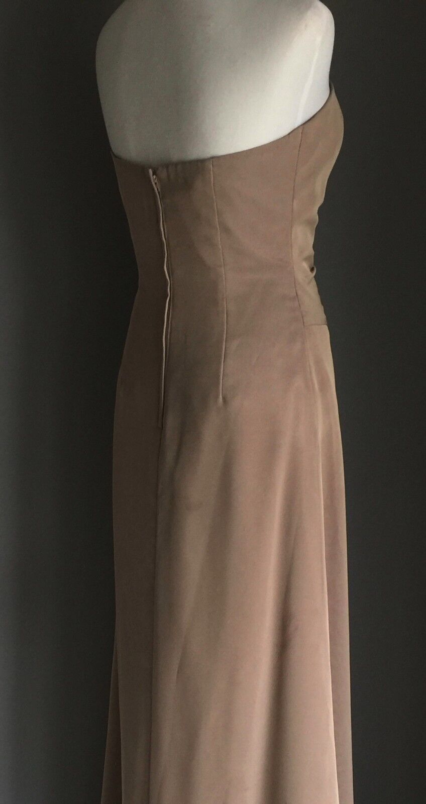 ANGELINE Gown Gold Evening Long Strapless Maxi Dress Size 8 NEW