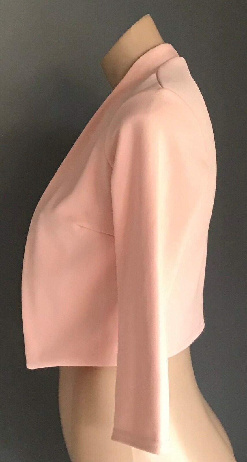 QUIZ Crop Jacket Blush Pink 3/4 Sleeve Blazer Ladies Size 8 10