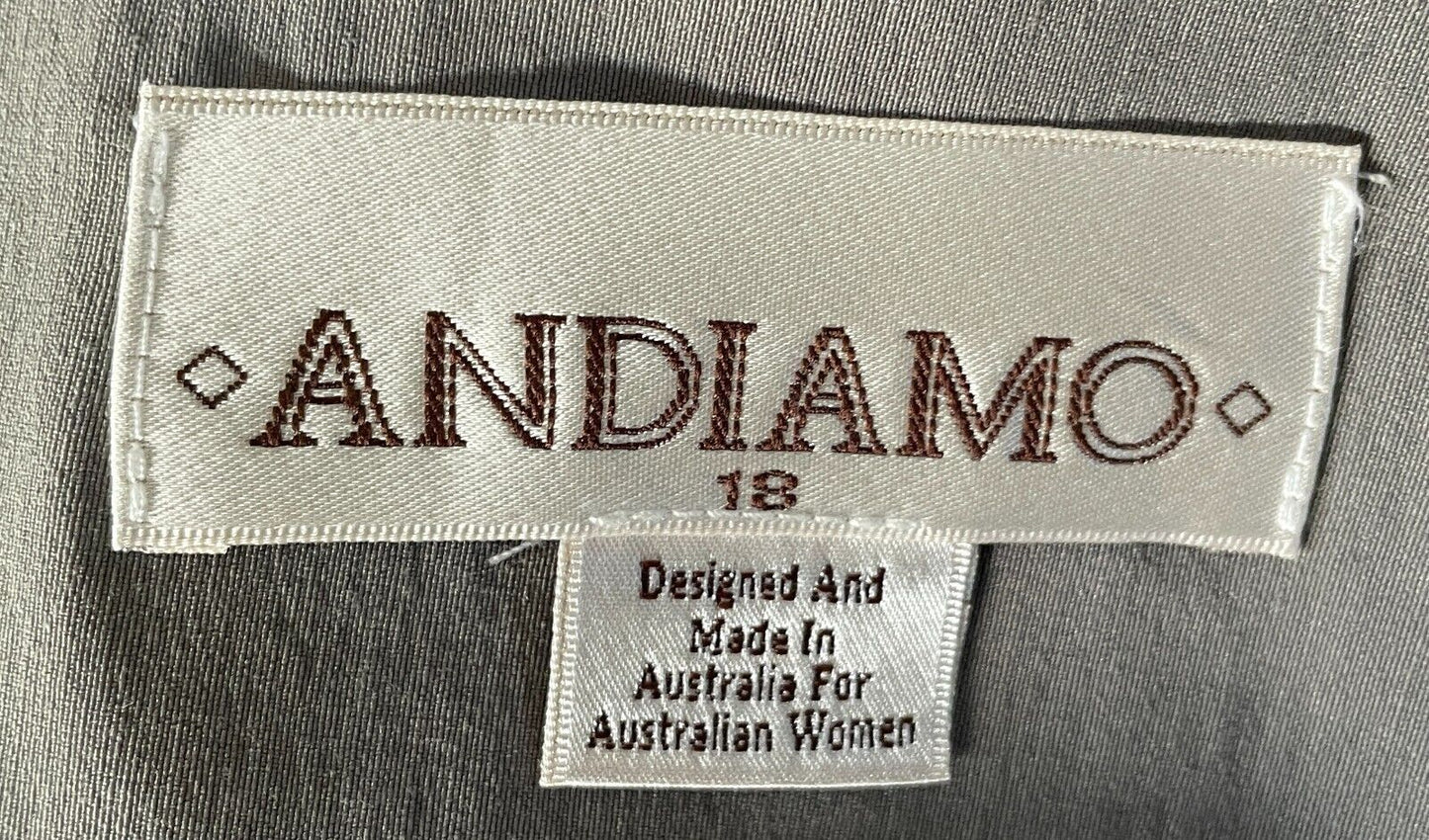 ANDIAMO Taupe "Nat" Stretch Ponte Skinny Leg Pants Bengaline Feel Size 18