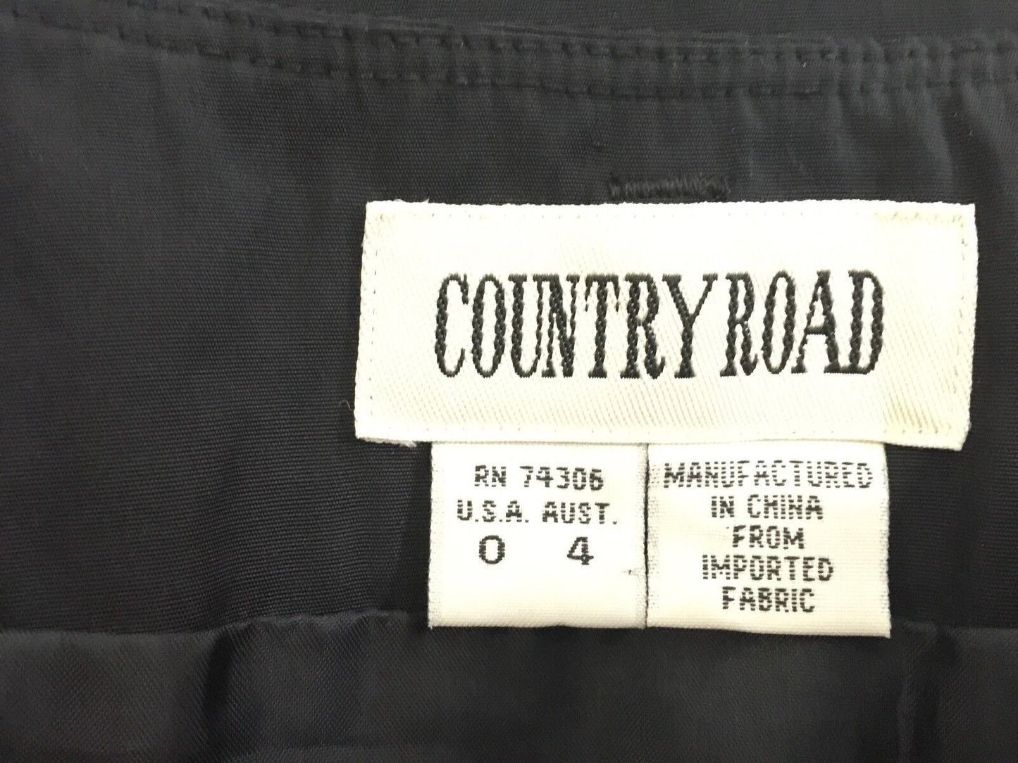 COUNTRY ROAD Skirt Black Straight Slit Front Ladies Size 4 AU 8