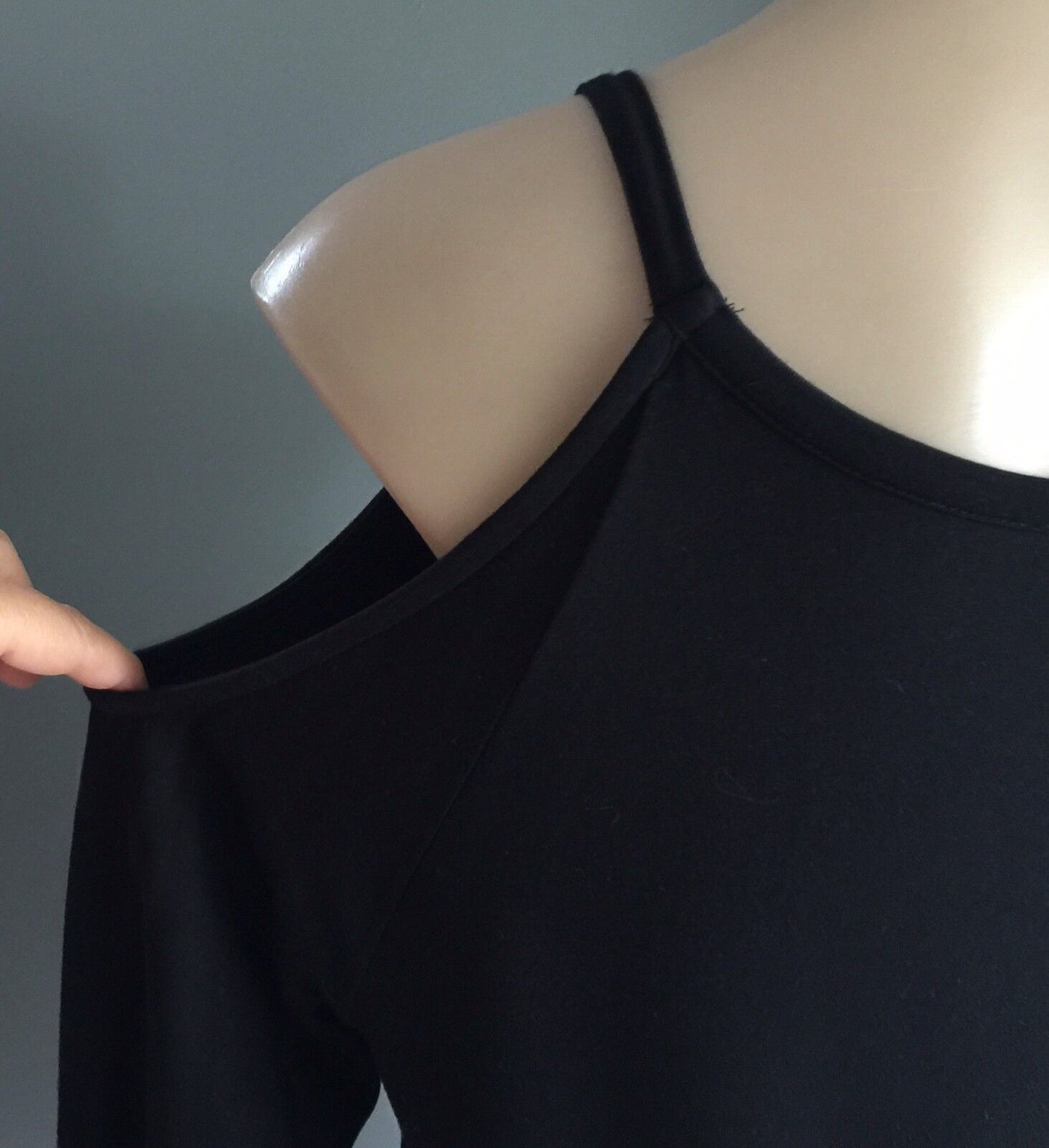 PIPER Top Black Cold Shoulder Long Sleeve Ladies Size M 10 12