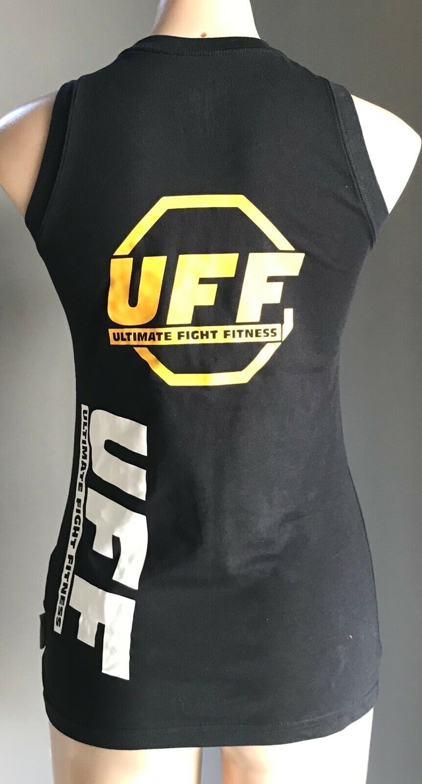 NIKE Black Sleeveless "Ultimate Fight Fitness" Dri Fit Cotton Top Ladies Size S