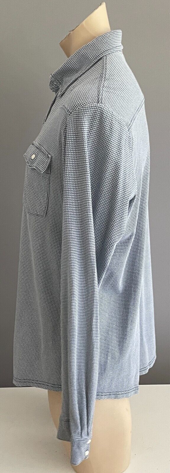 LEVI'S Shirt Navy & White Houndstooth Long Sleeve Button Up Mens Size L LEVIS