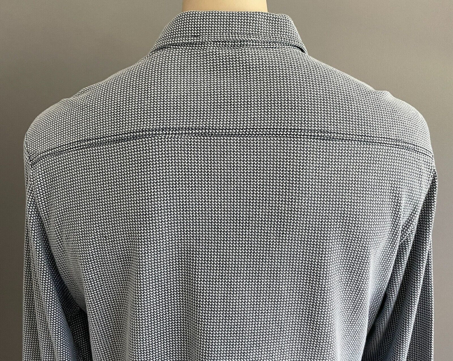 LEVI'S Shirt Navy & White Houndstooth Long Sleeve Button Up Mens Size L LEVIS