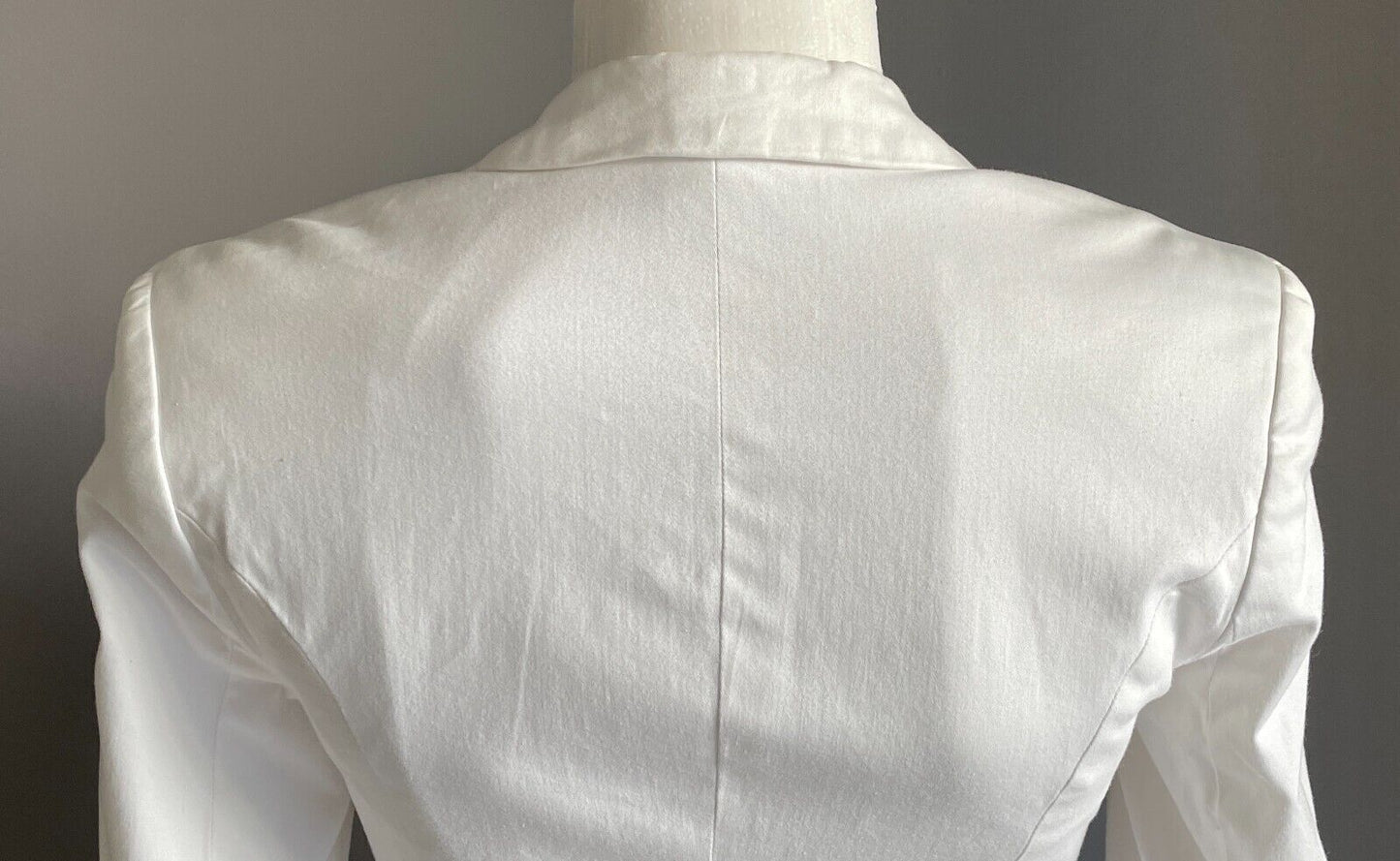 BAROMETER Jacket White Long Sleeve Single Breasted Stretch Blazer Size 8