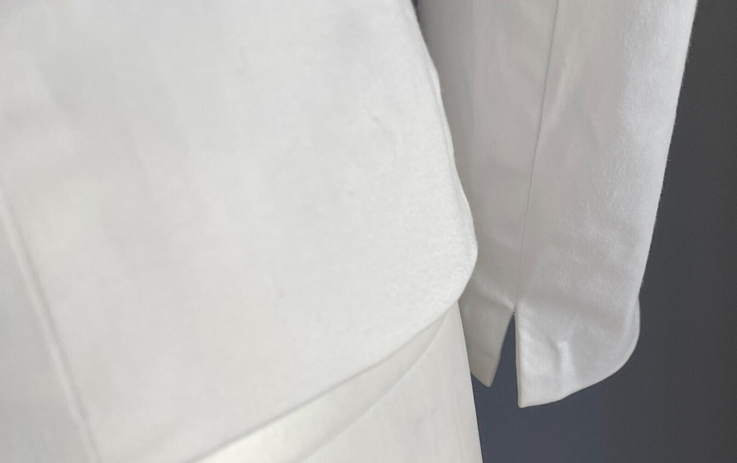 BAROMETER Jacket White Long Sleeve Single Breasted Stretch Blazer Size 8