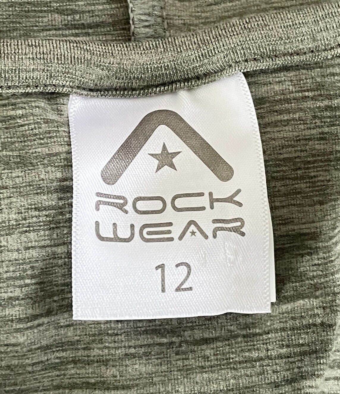 ROCKWEAR Zip Front Hooded Jacket Khaki Marl Size 12 Lightweight Stretch Fabric