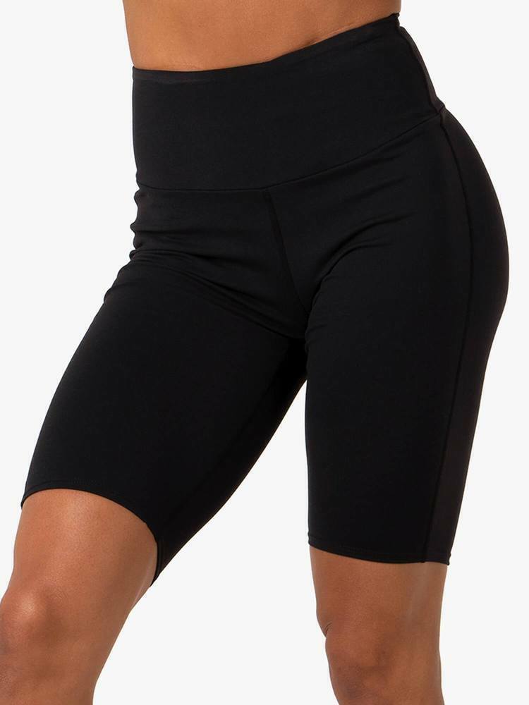 RYDERWEAR Leggings Scrunch Bum Black Stretch Bike Shorts Sz S Gym Run Activewear