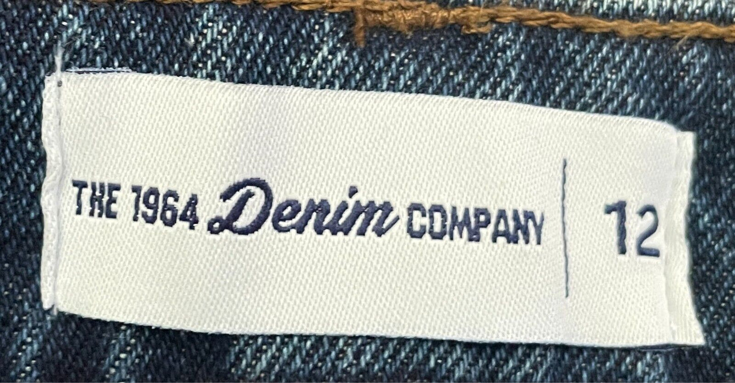 THE 1964 DENIM COMPANY Denim Skirt Size 12 Indigo Blue A-line Short Length NWT!
