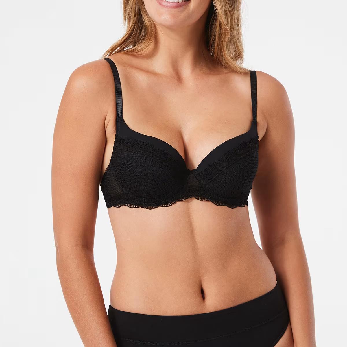 ANKO Black Push Up Bra Size 12B Extra Padding Underwire Adjustable Straps