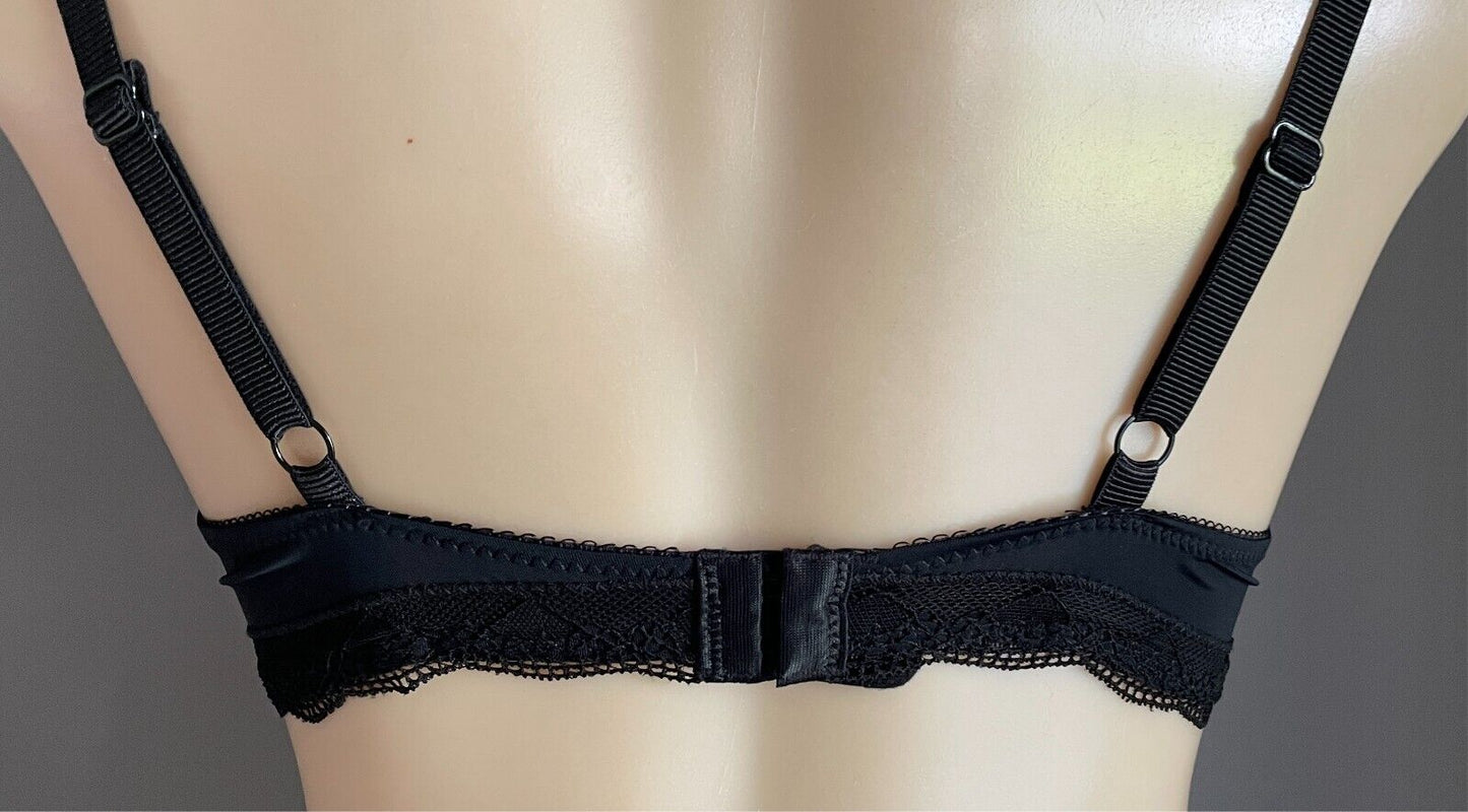 ANKO Black Push Up Bra Size 12B Extra Padding Underwire Adjustable Straps