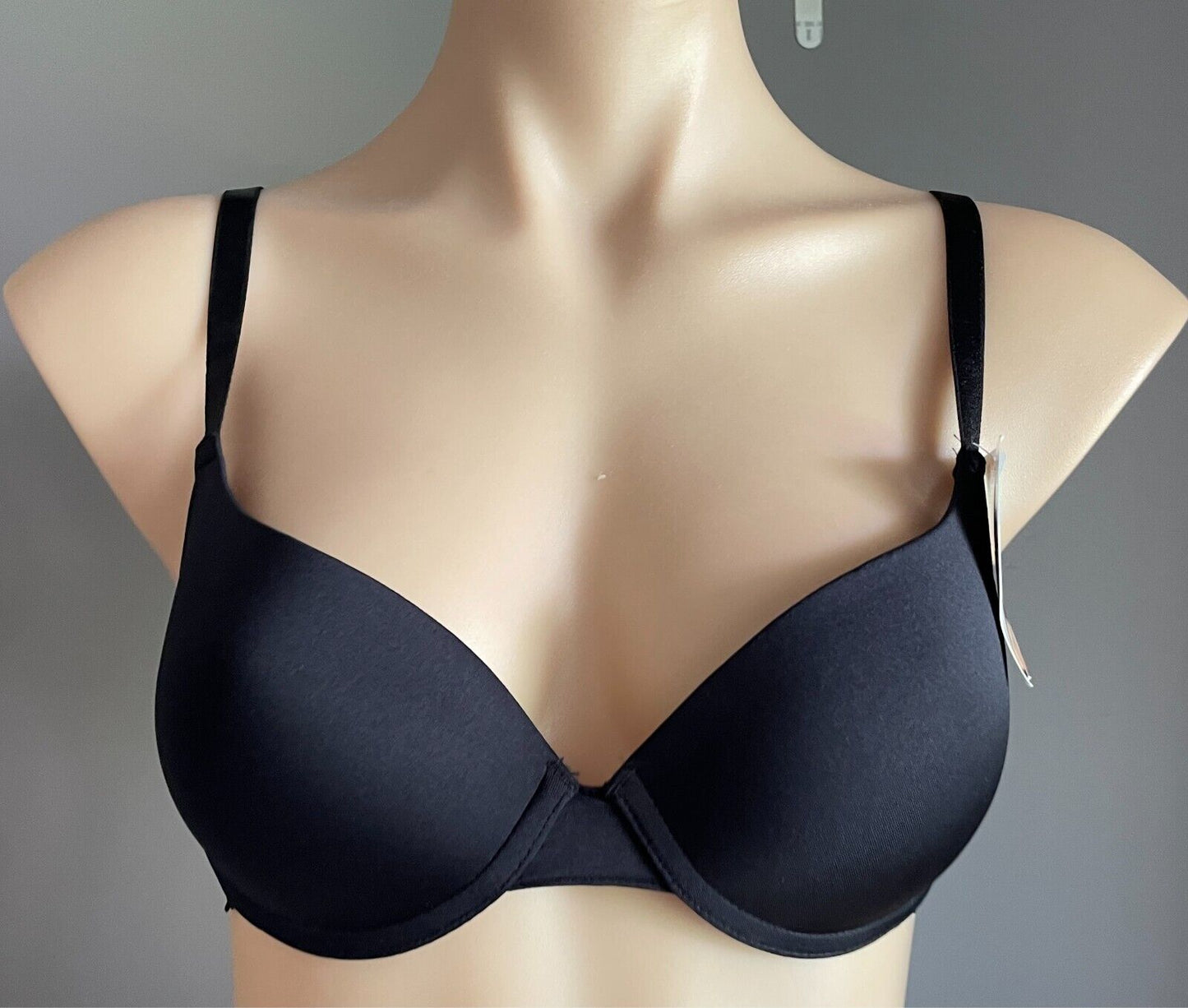ANKO Black Push Up Bra Size 12B Smooth Cups Lace Wings Adjustable Straps NWT!