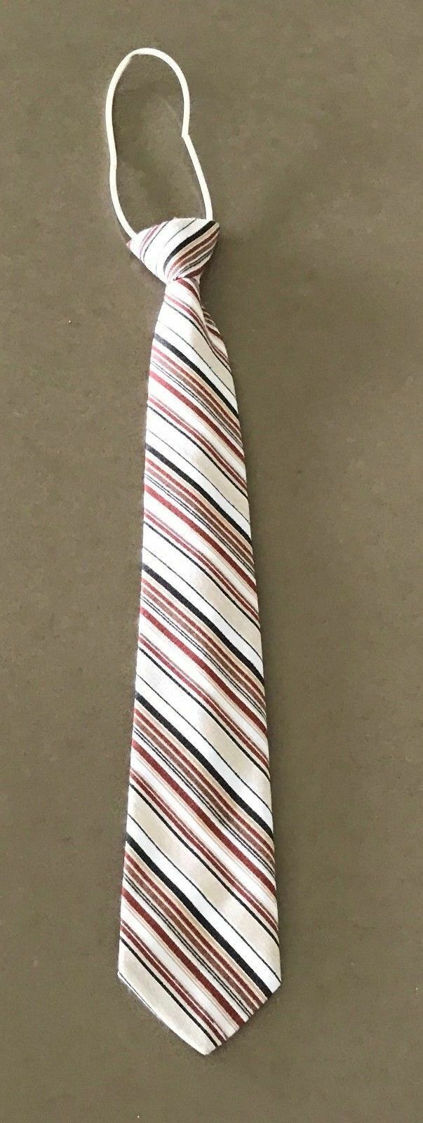 Mens RODNEY by JOHN WEBSTER Vintage MultiColour Stripe PreTied Elastic Neck Tie