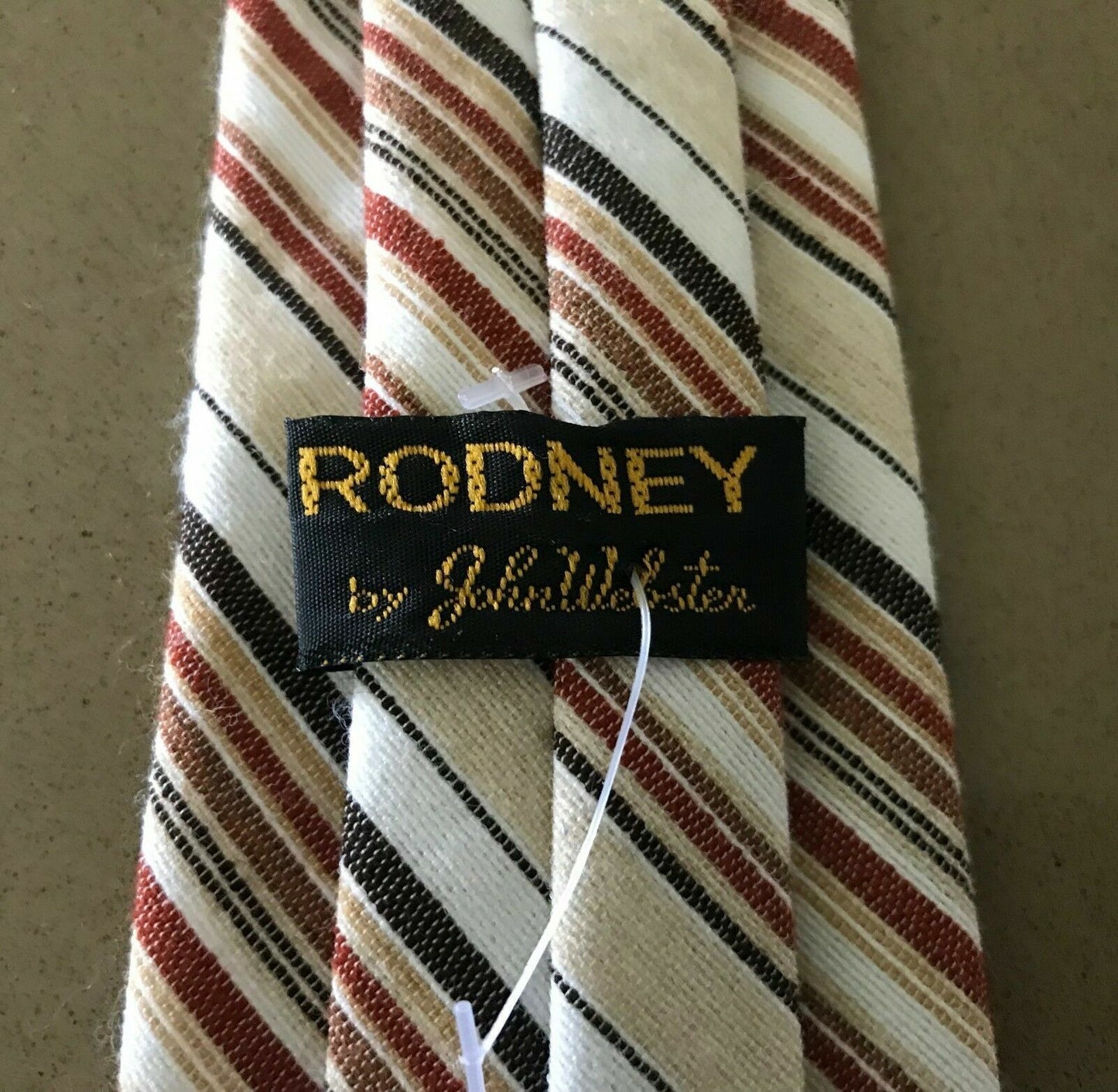 Mens RODNEY by JOHN WEBSTER Vintage MultiColour Stripe PreTied Elastic Neck Tie