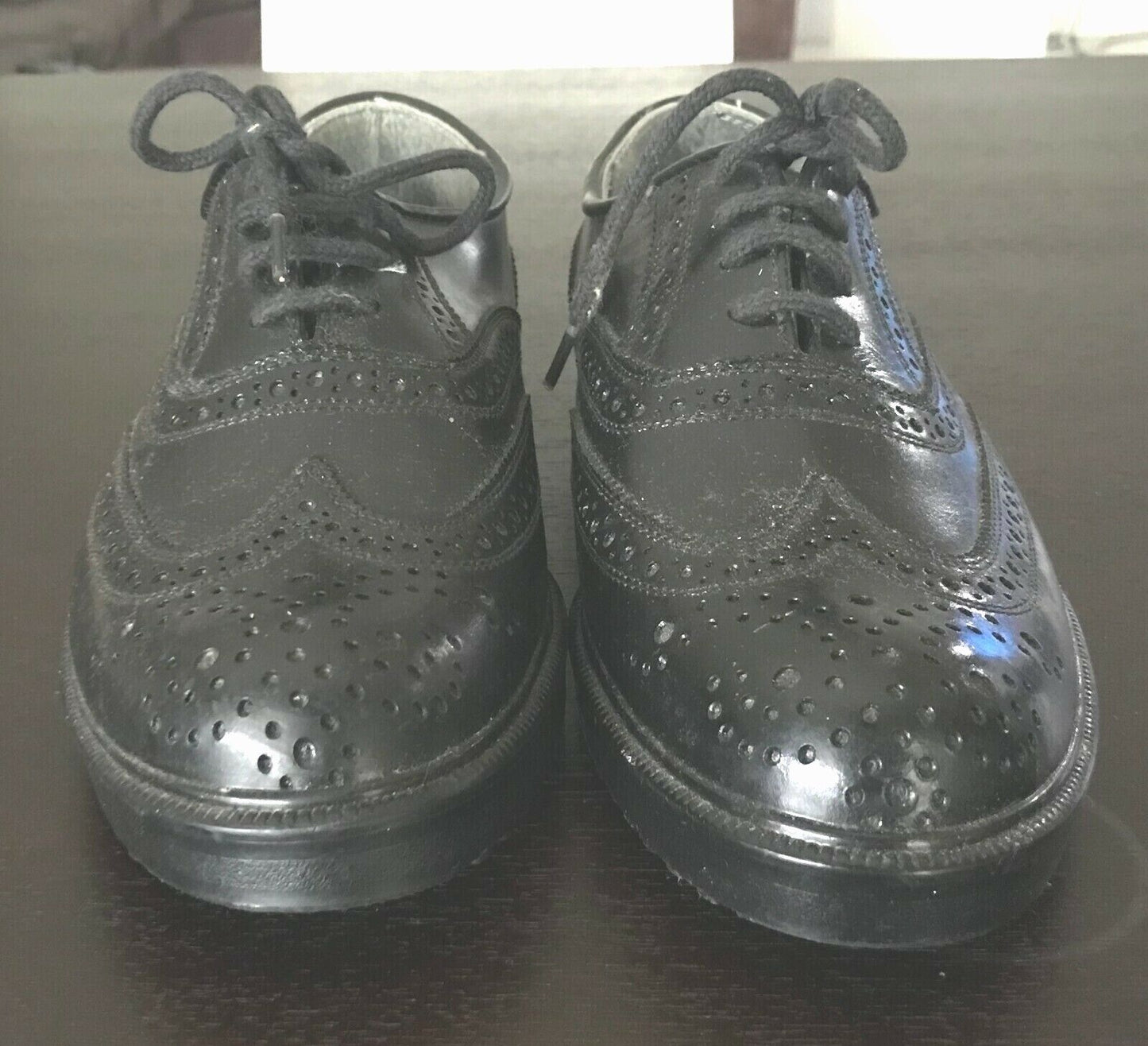 RENY Brogue Black Vegan Leather Oxford Lace Up Dress Shoes Mens Size 8 New