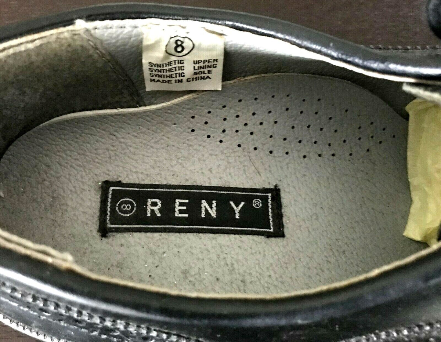 RENY Brogue Black Vegan Leather Oxford Lace Up Dress Shoes Mens Size 8 New