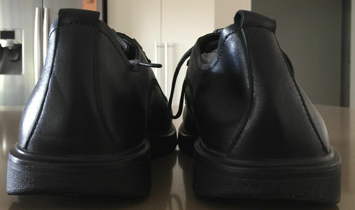 GUZAOREN Lace Up Shoes Black Pleather Mens Size 10 31.5cm Work or Play NEW