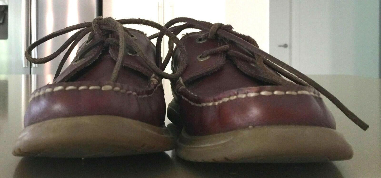 PORTLAND "Marine Pro" Boat Shoes Tan Leather Leather Laces Mens Size US 7 EU37.5