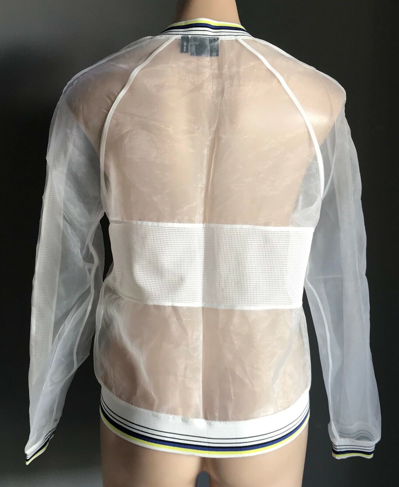 ONLY Bomber Jacket Sheer Organza "Fey Fey" Meme w Mesh Net Trim Ladies Size L