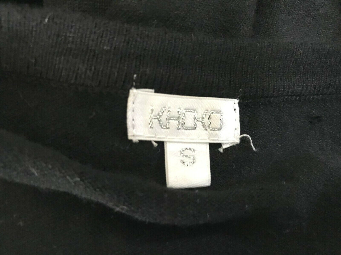 KHOKO Cardigan Black Fine Knit Long Sleeve Smart Casual Ladies Size S 10 12