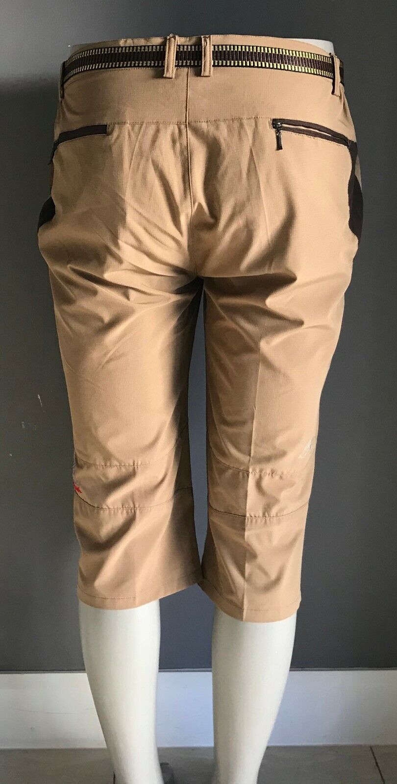 Mens BLACK YAK Pants Khaki & Brown Extreme Peak Quick Dry Hiking Capri Size 36