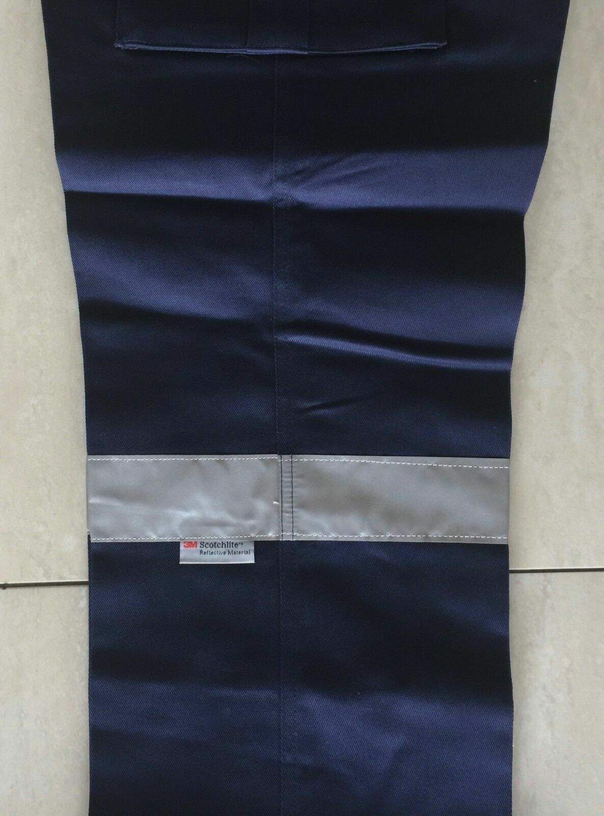 MensBISLEY HI VIZ Pants Cargo Safety Wear Navy Blue Reflective Tape Sz 97R New