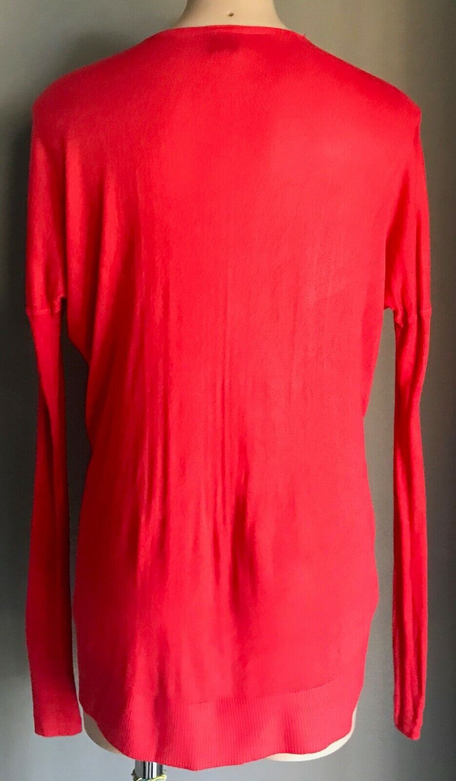 ZERO + MARIA CORNEJO Cardigan Watermelon Red Soft Drape Bamboo Size S 12