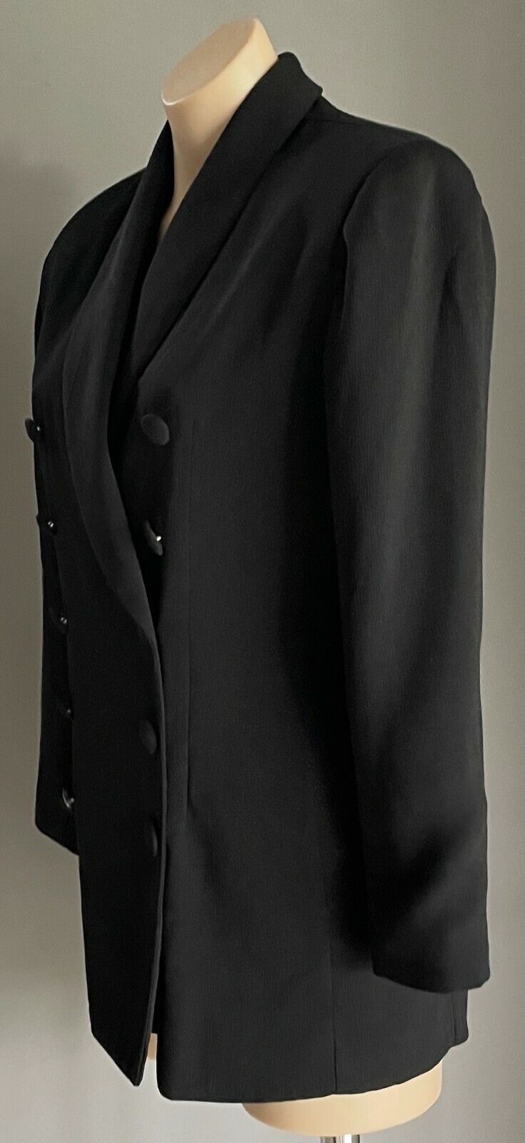 GIORGIO CHIARI Jacket Long Sleeve Black Double Breasted Ladies Size 8 10