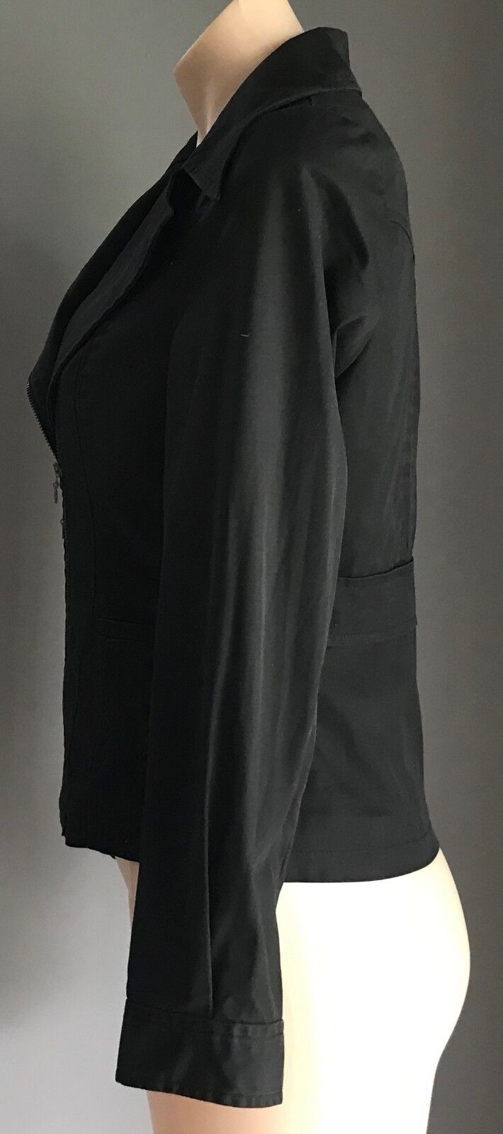 SCANLAN & THEODORE Jacket Black Moto Biker Style Cotton Ladies Size 10
