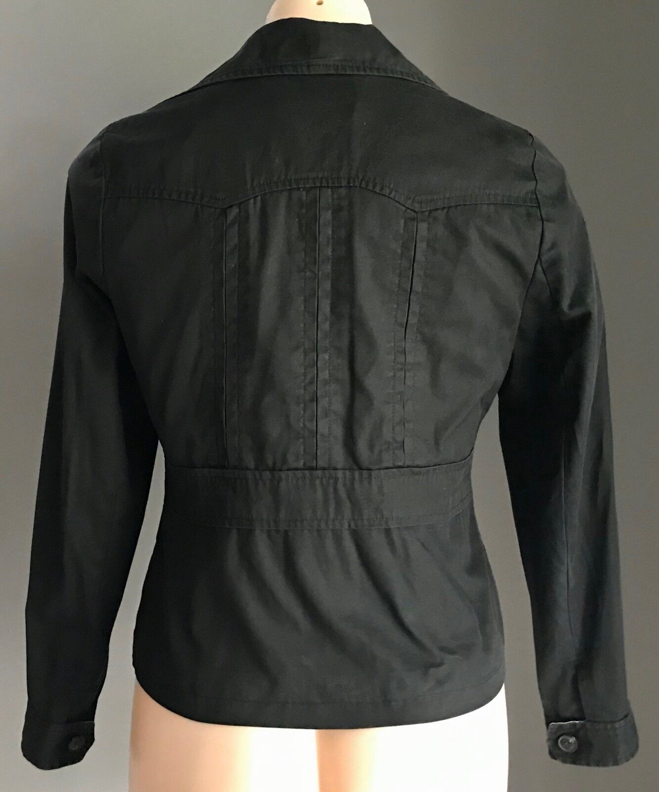 SCANLAN & THEODORE Jacket Black Moto Biker Style Cotton Ladies Size 10